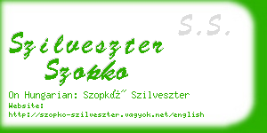 szilveszter szopko business card